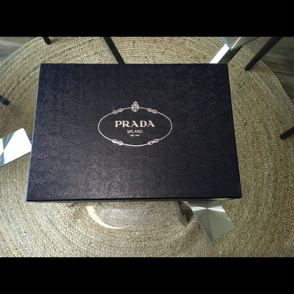 Sz 12/eu45 Prada Saffiano Leather Ankle Boots